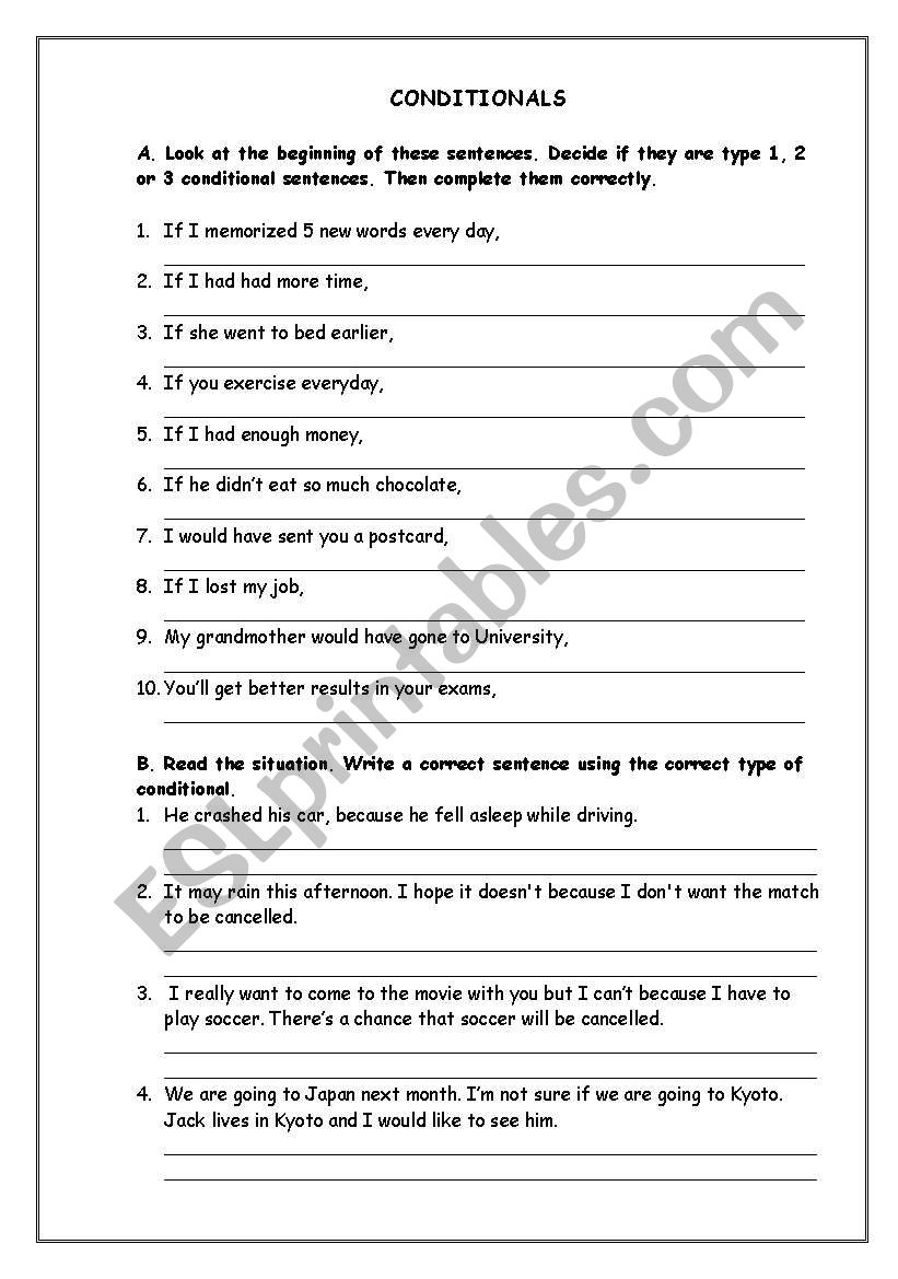 Mixed Conditionals  worksheet