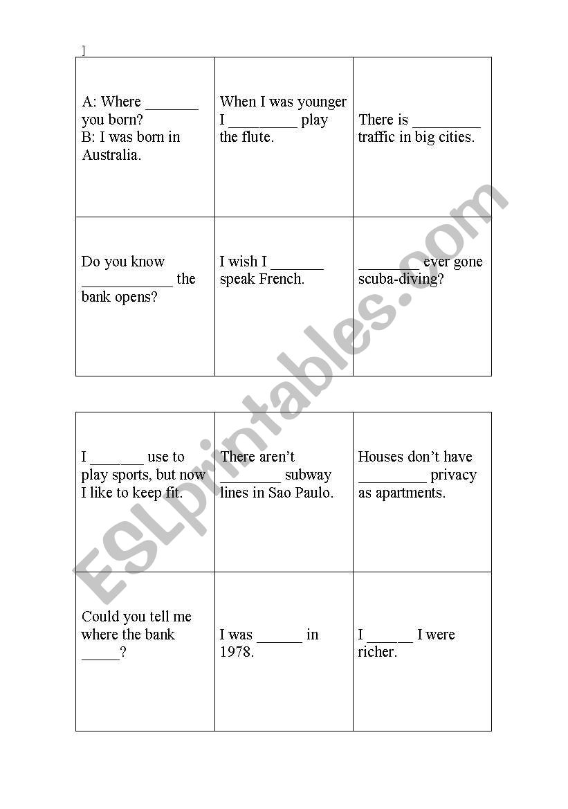 Bingo Interchange 2 worksheet