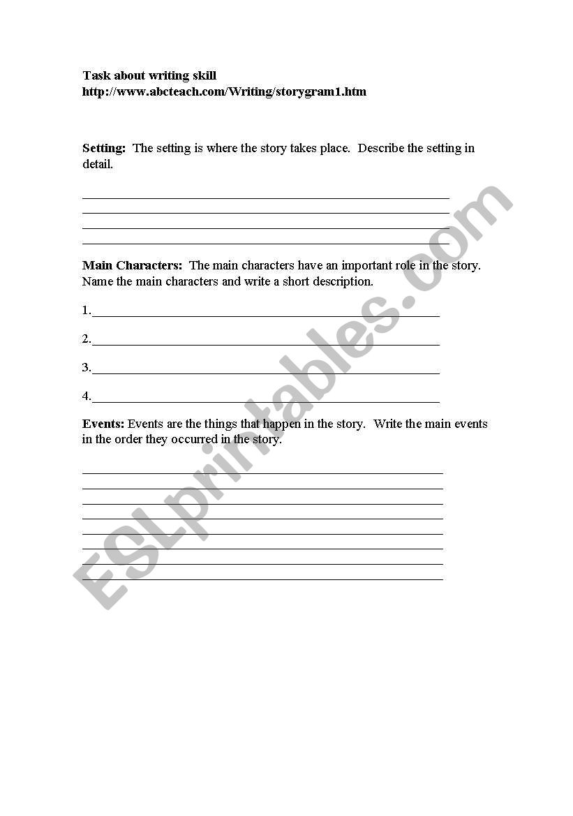 writing skill worksheet