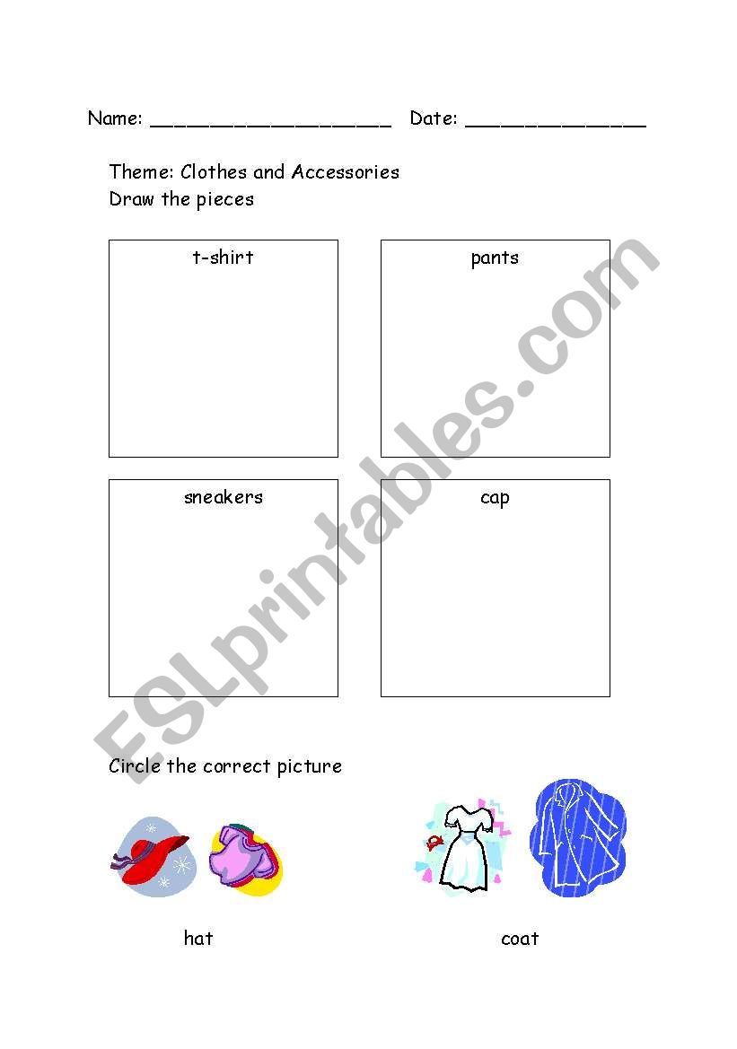 Clothes and Accessories worksheet