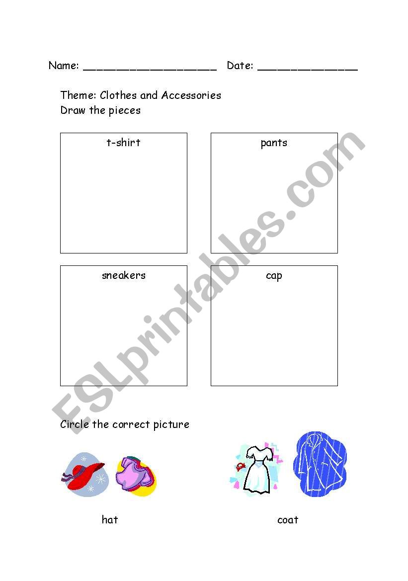Clothes and Accessories worksheet