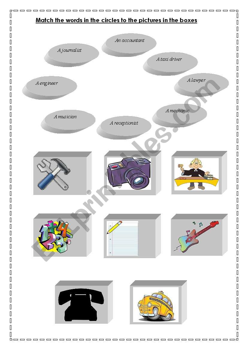 Jobs (Matching Exercise) worksheet