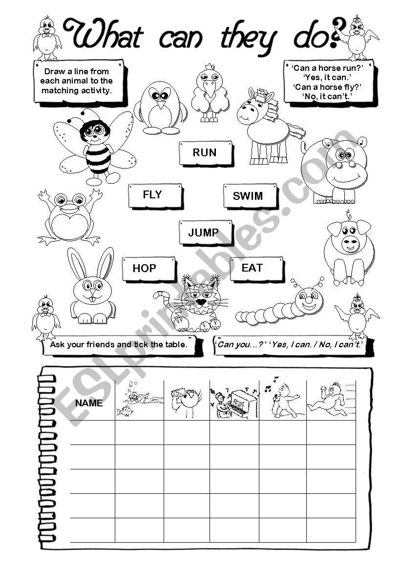 What can they do? worksheet