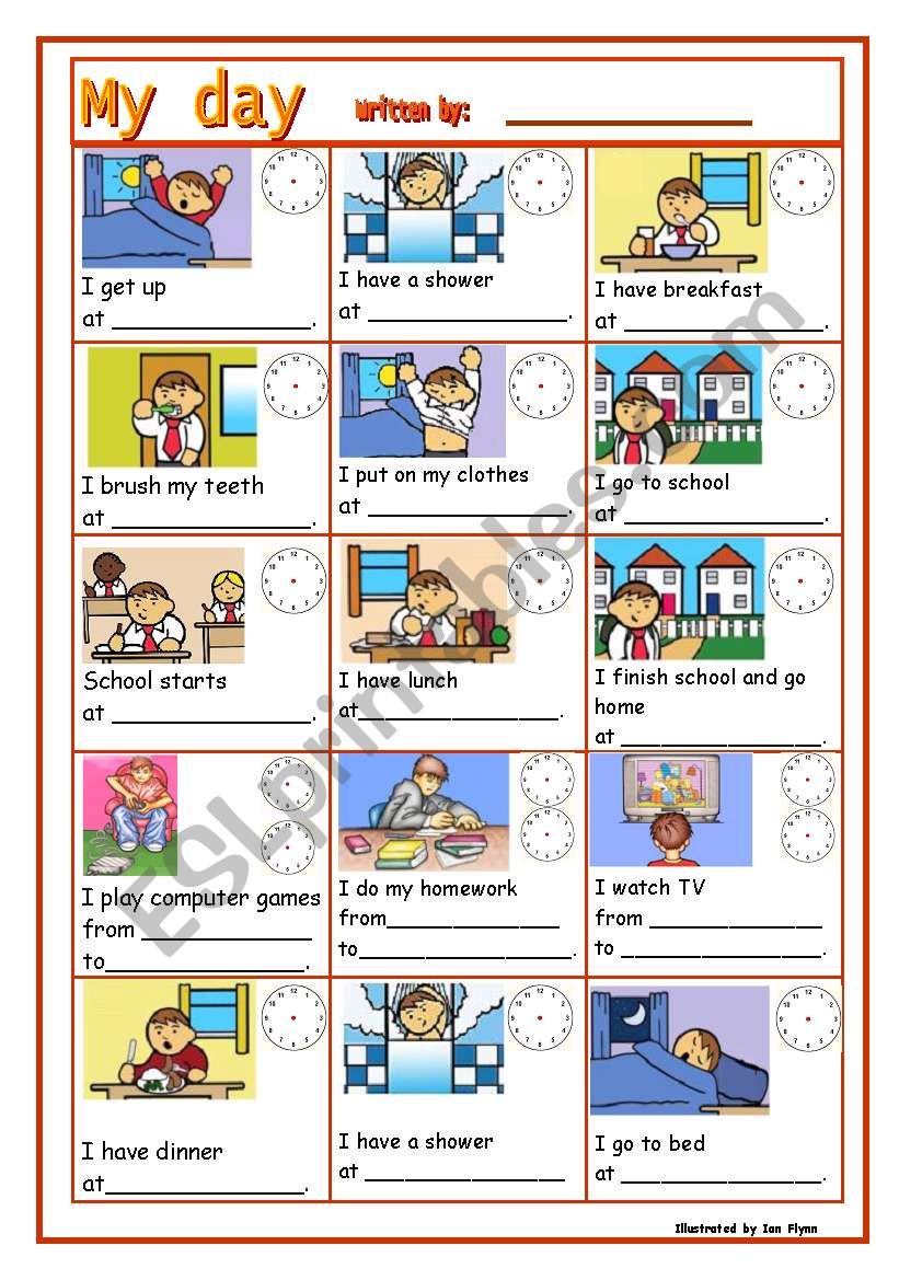 Writing Daily Routine Worksheet
