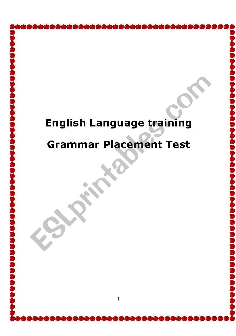 English Grammar replacment test