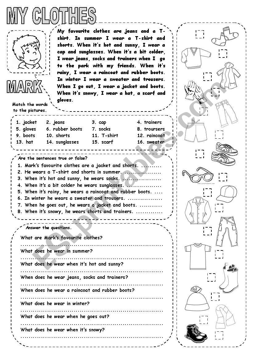 MY CLOTHES (1) worksheet