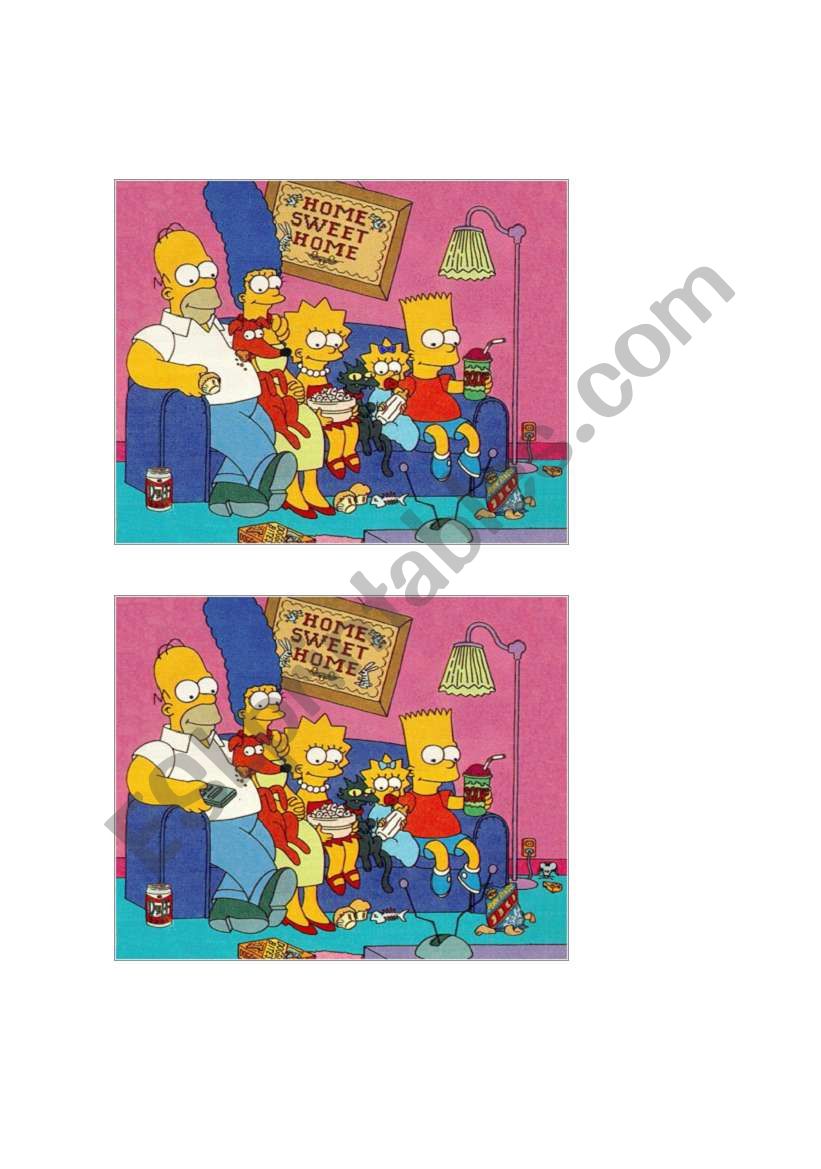 The Simpsons! worksheet