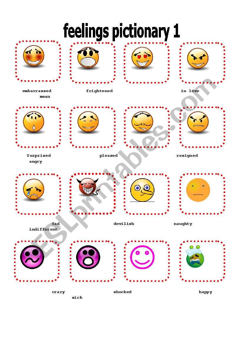 feelings  1 worksheet