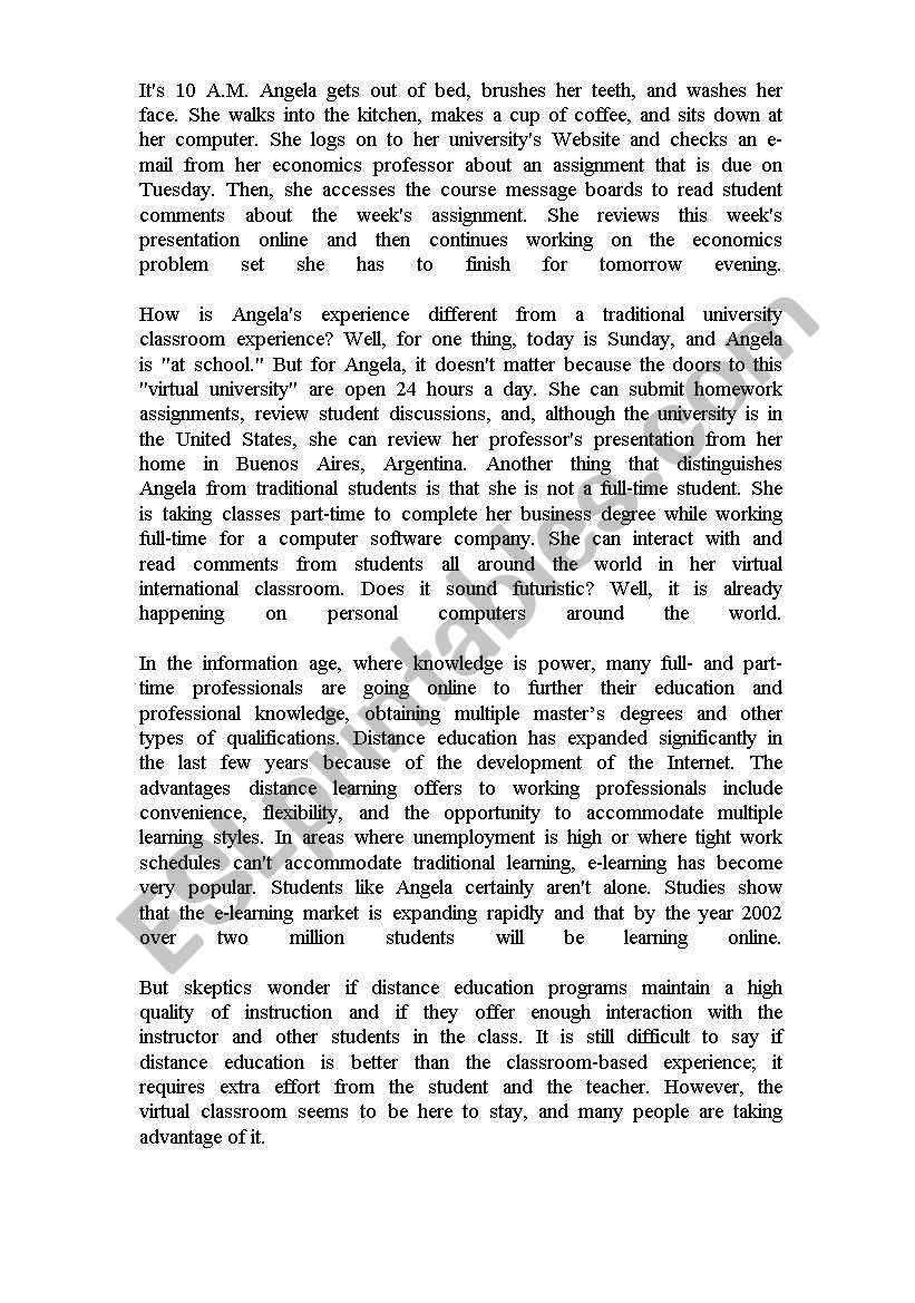 skills reading game - text two