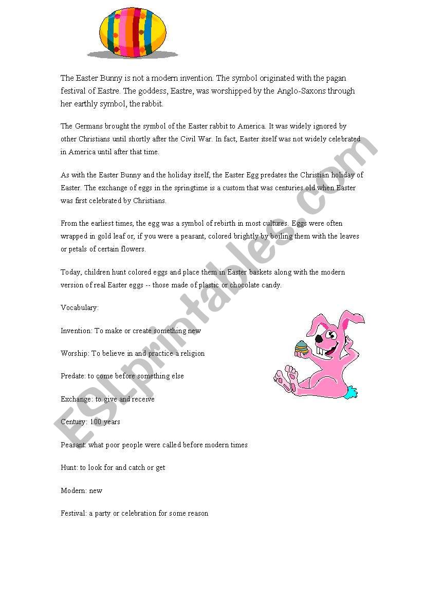 Origin of Easter eggs and bunnies