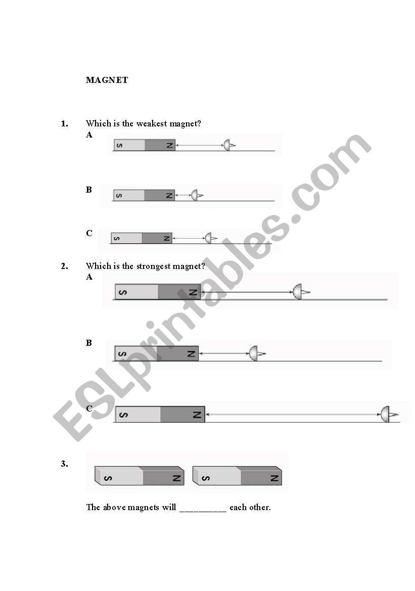 Magnet ( Activity 2 ) worksheet