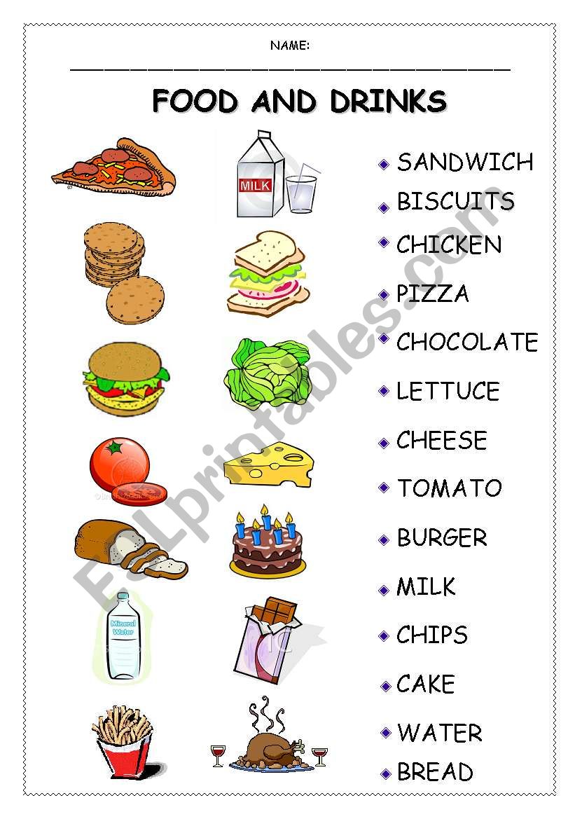Food & Drinks worksheet