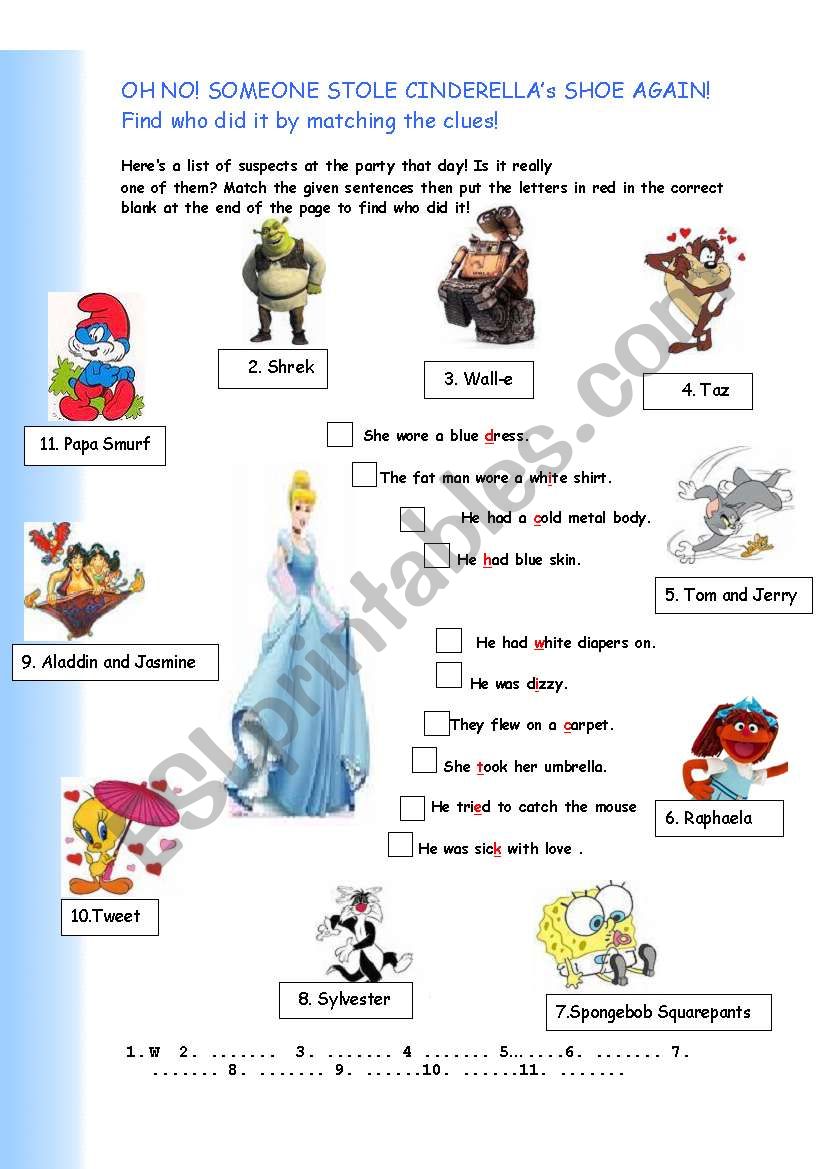 SIMPLE PAST TENSE- Find CinderellaÂ´s shoe!