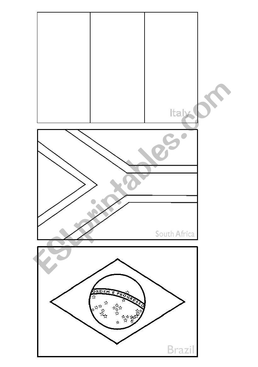 Colouring flags worksheet