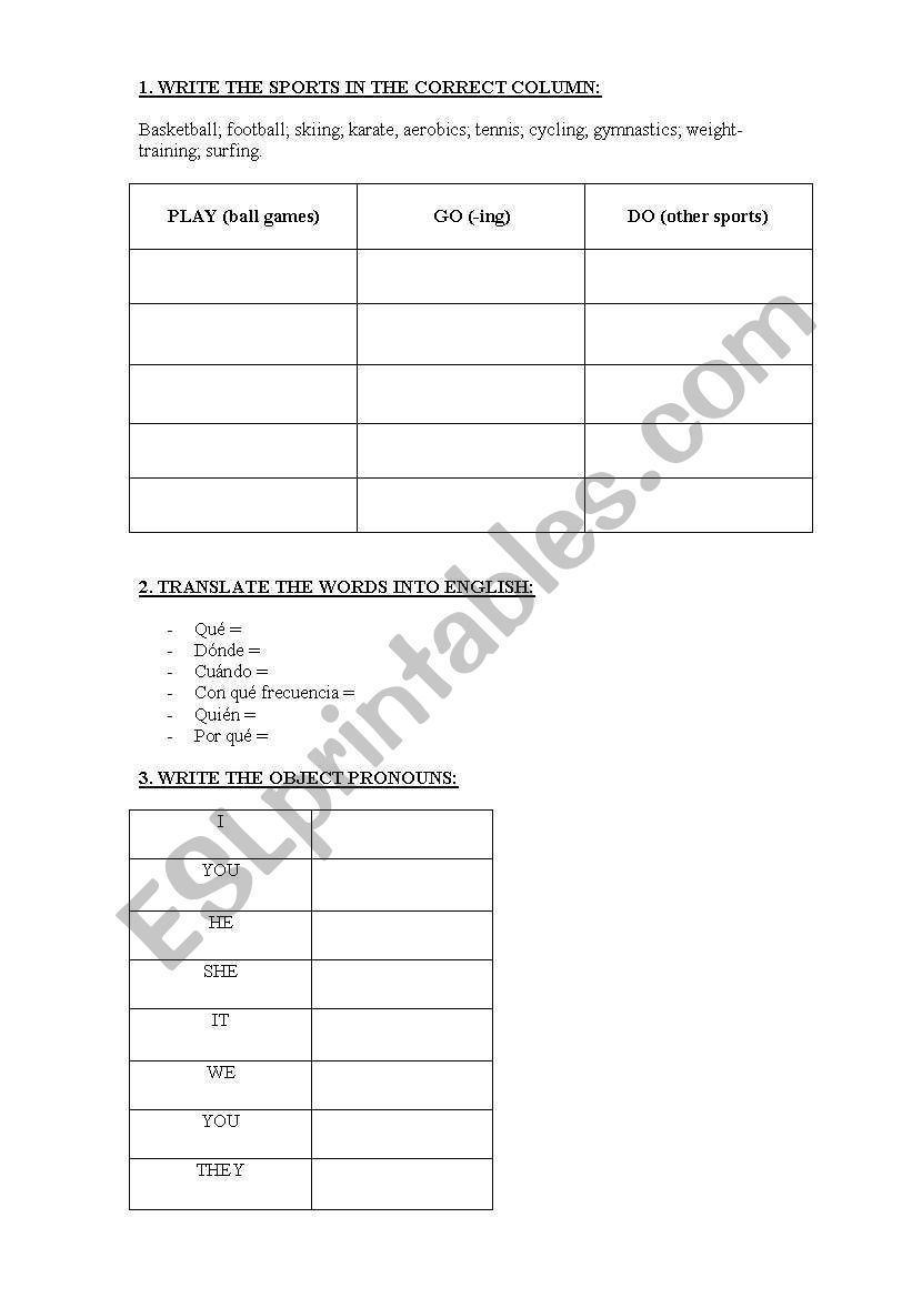 REVIEW worksheet