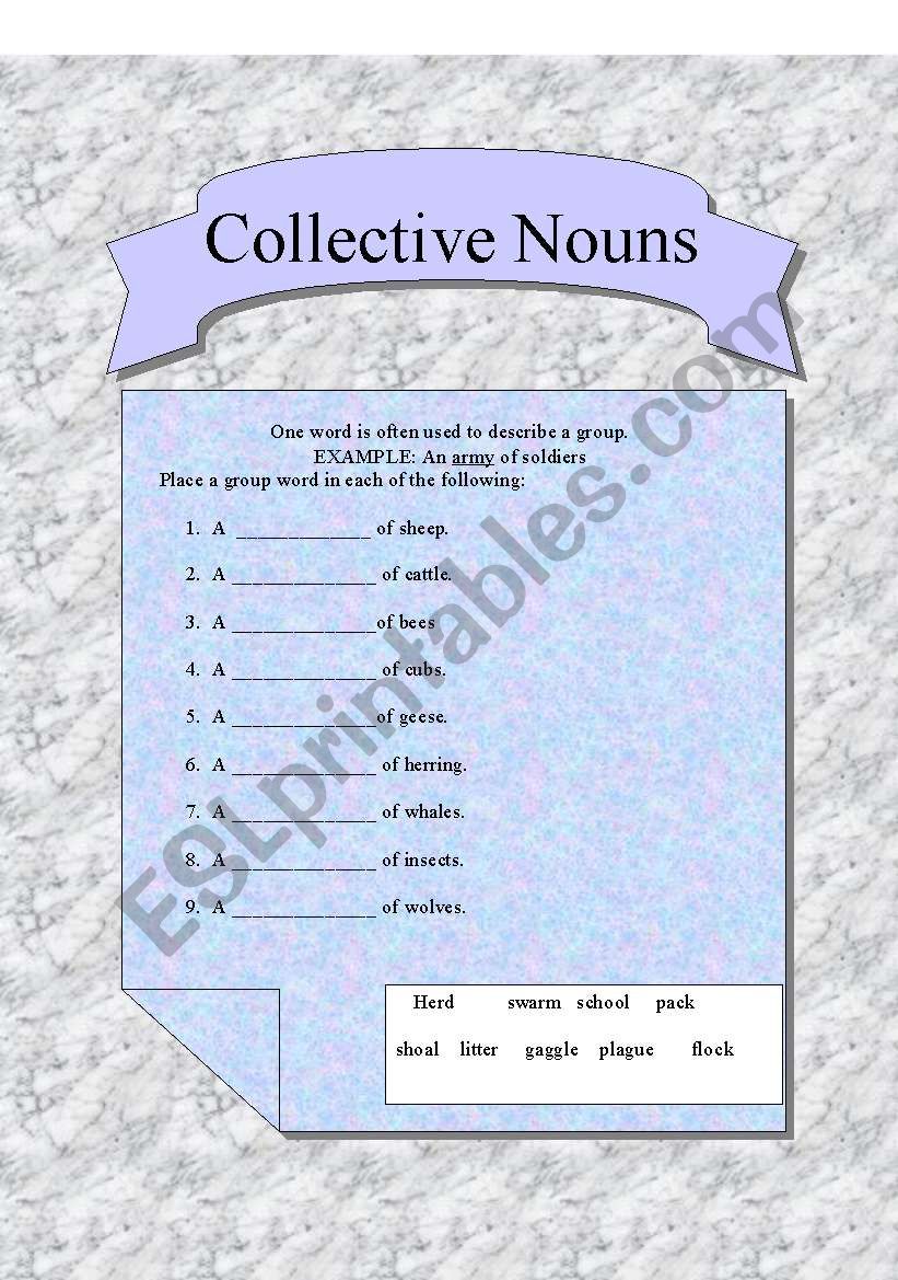 Collective Nouns worksheet