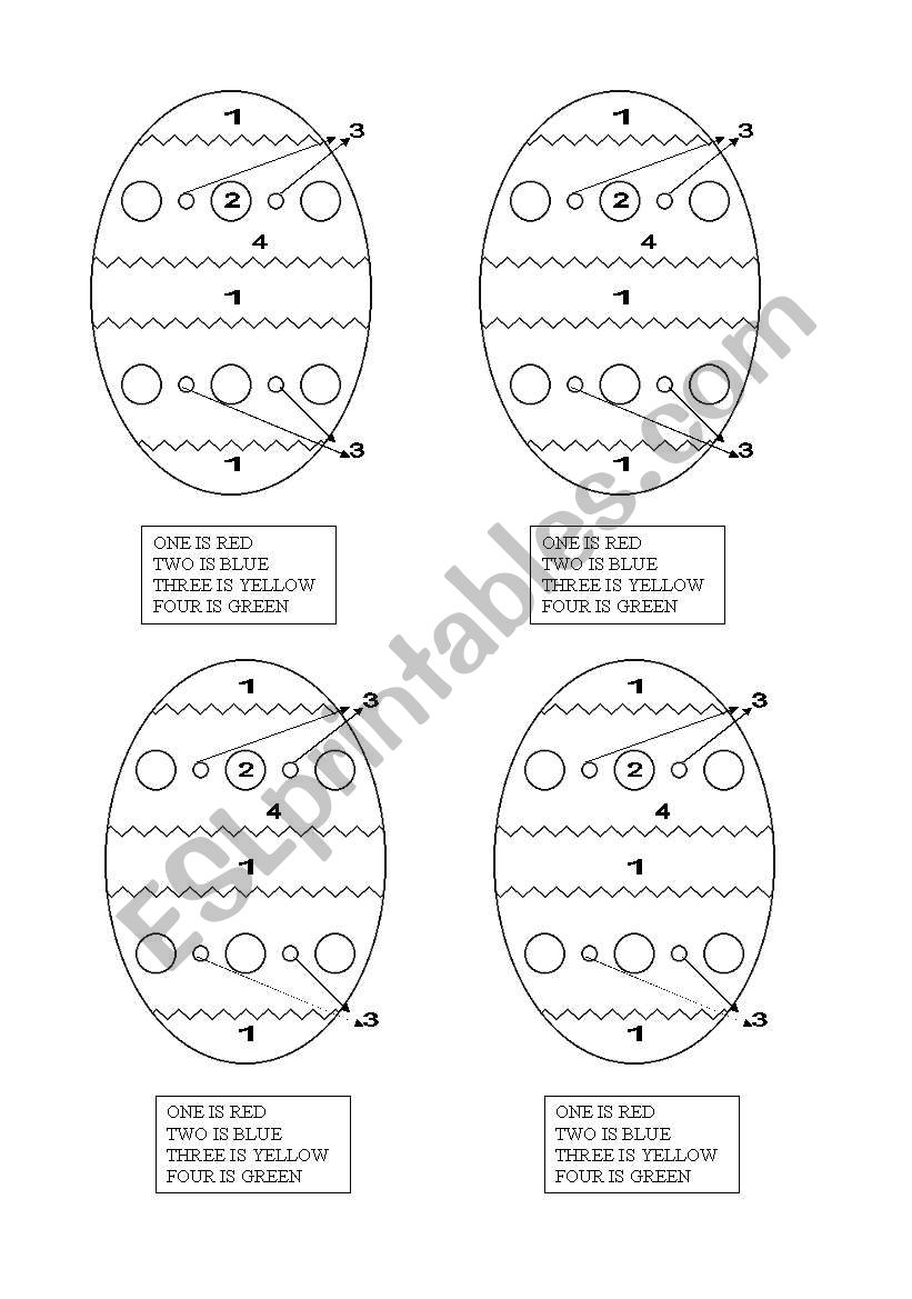 Easter egg worksheet