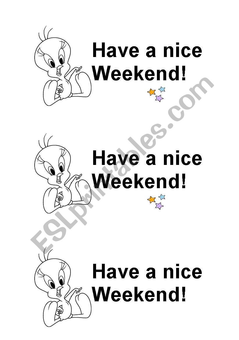 have a nice weekend worksheet