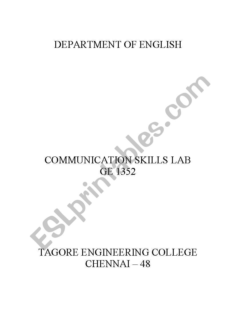 communication skills worksheet