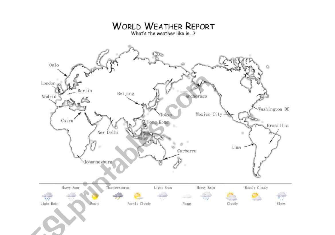 World Weather Map worksheet