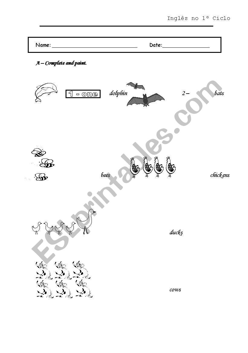 Numbers worksheet