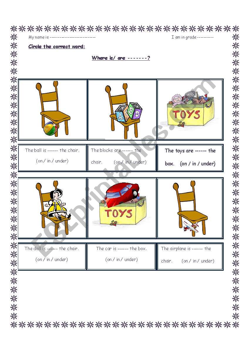 cirlce the correct answer worksheet