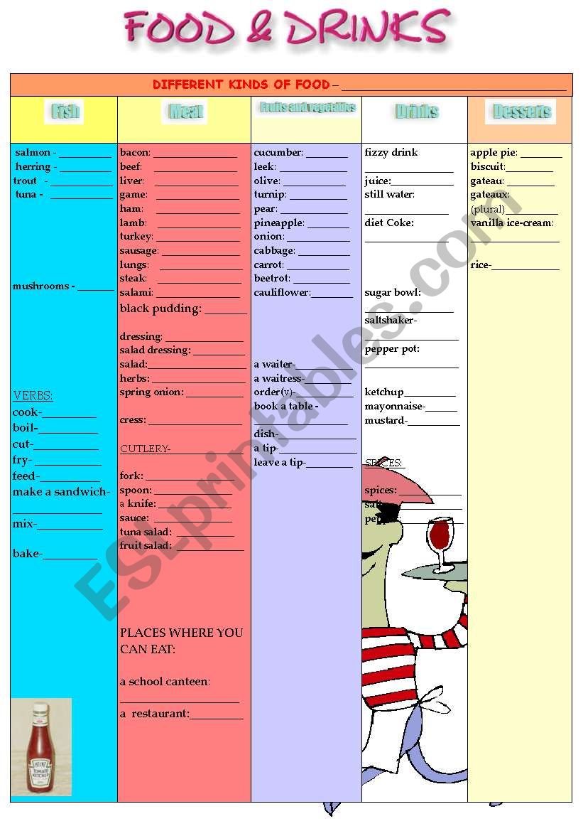 FOOD & DRINKS   worksheet