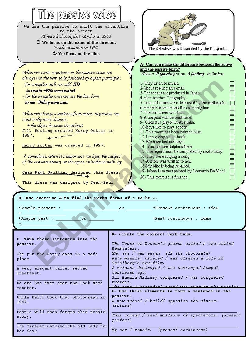 The passive voice - worksheet worksheet