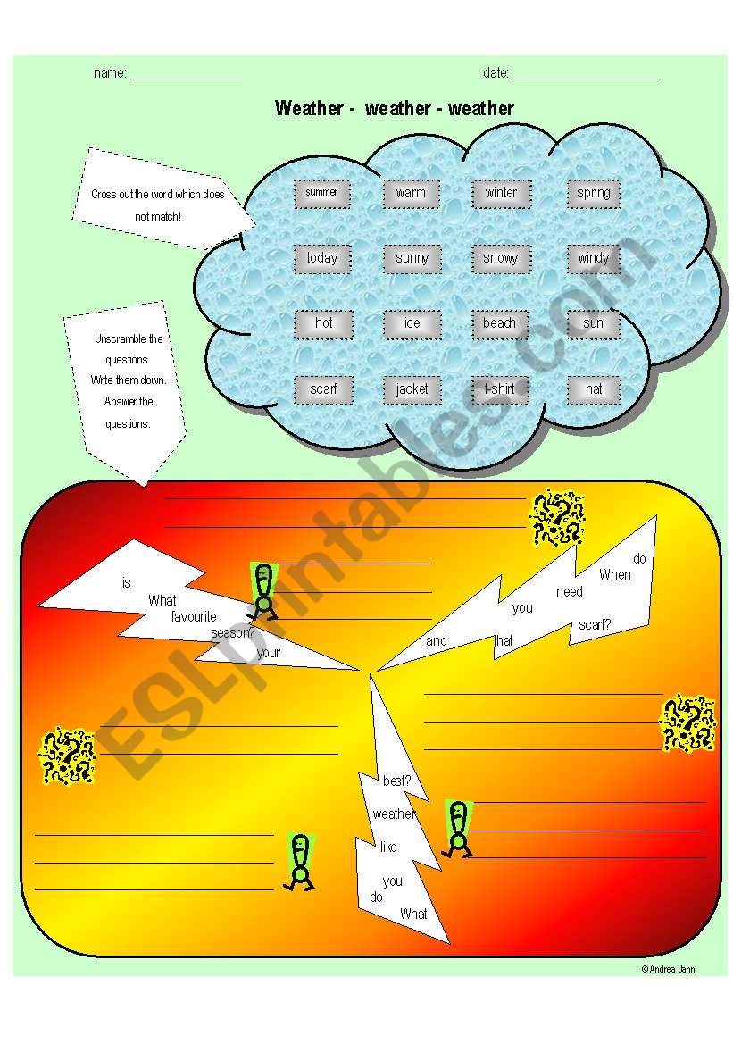 weather - weather - weather worksheet