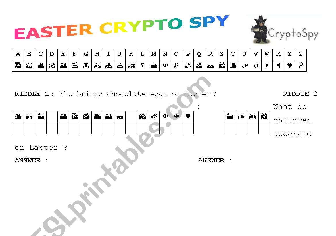EASTER CRYPTOSPY worksheet