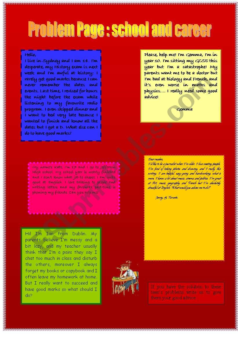 problem page: school and career