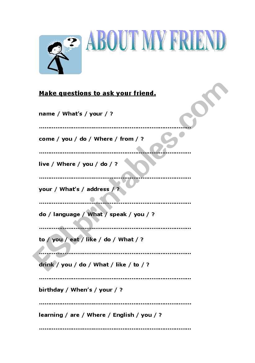 asking questions worksheet