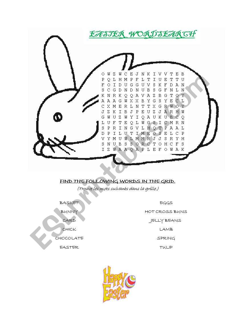 EASTER WORDSEARCH worksheet