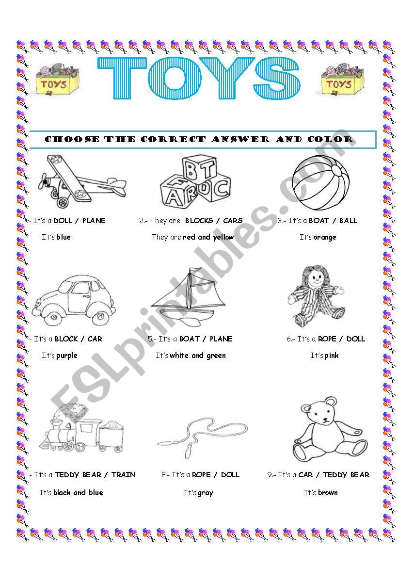 TOYS / COLORS worksheet