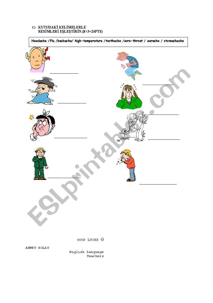 illness worksheet