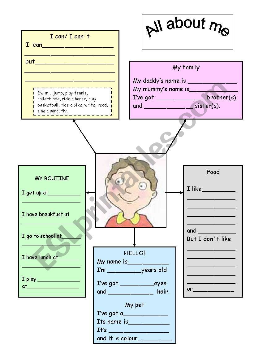 All about me worksheet