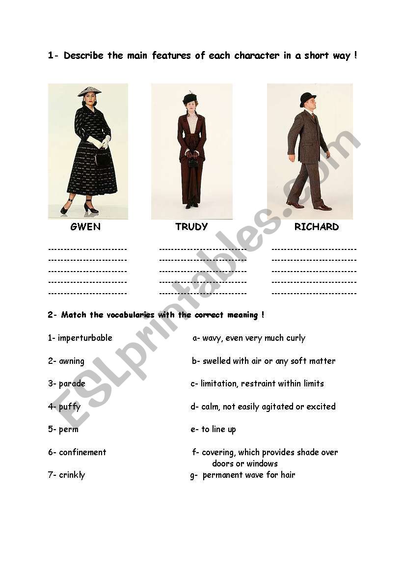 Describing People  worksheet