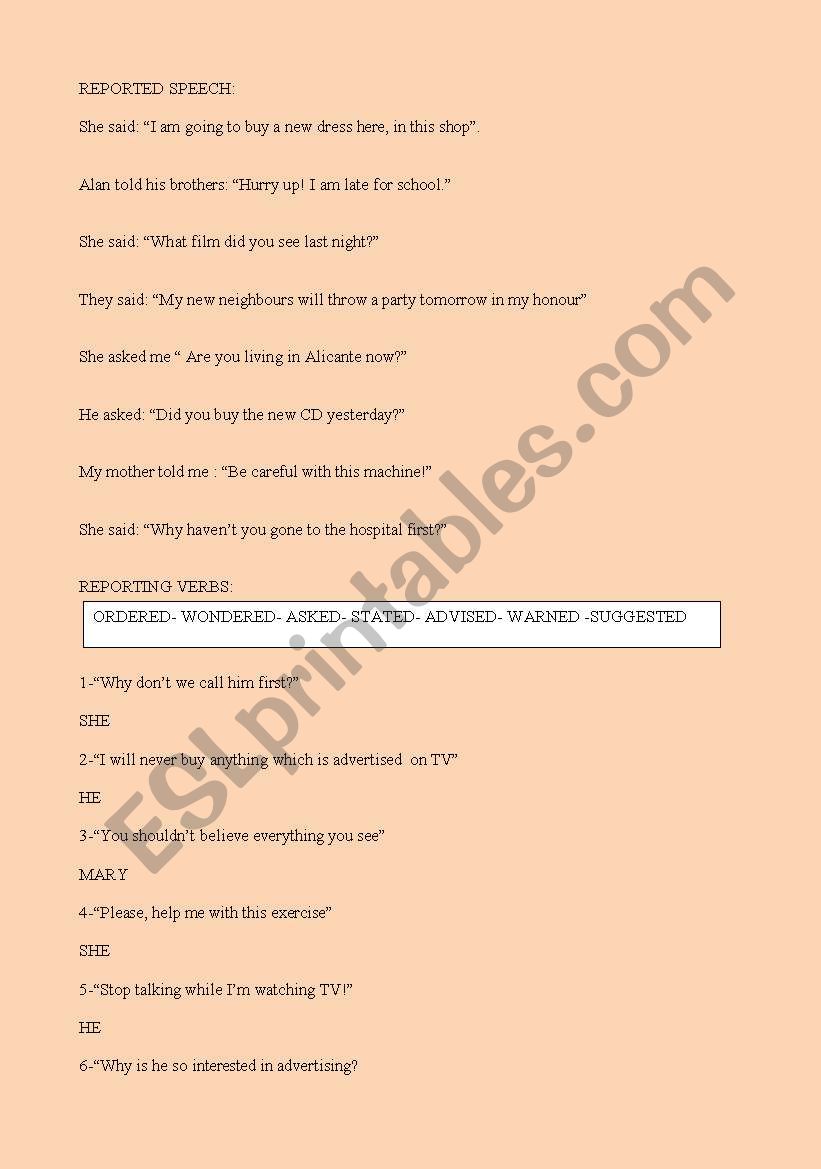 ASSORTED EXERCISES  worksheet