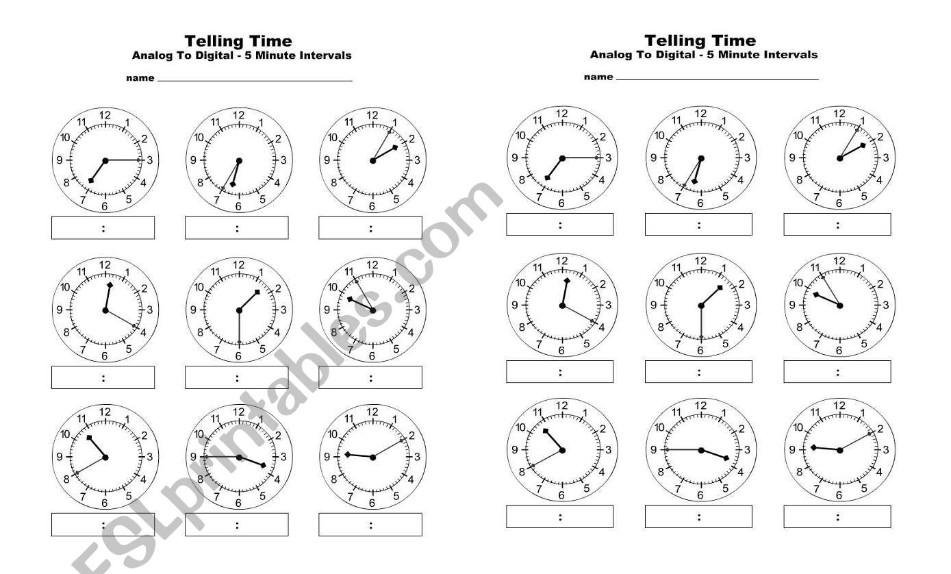 the time worksheet