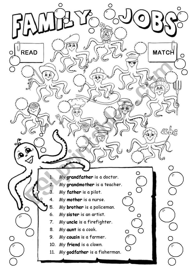 Family Jobs (jobs series 2/4) worksheet