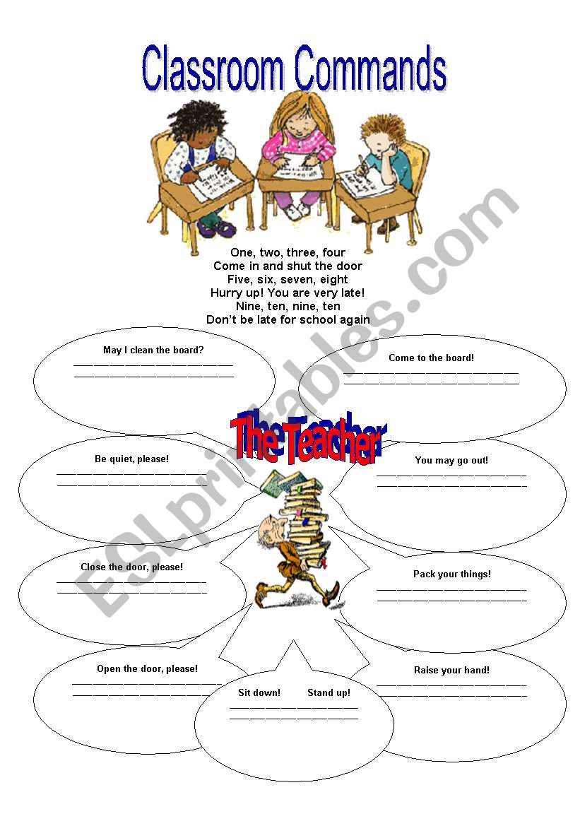 Classroom language worksheet