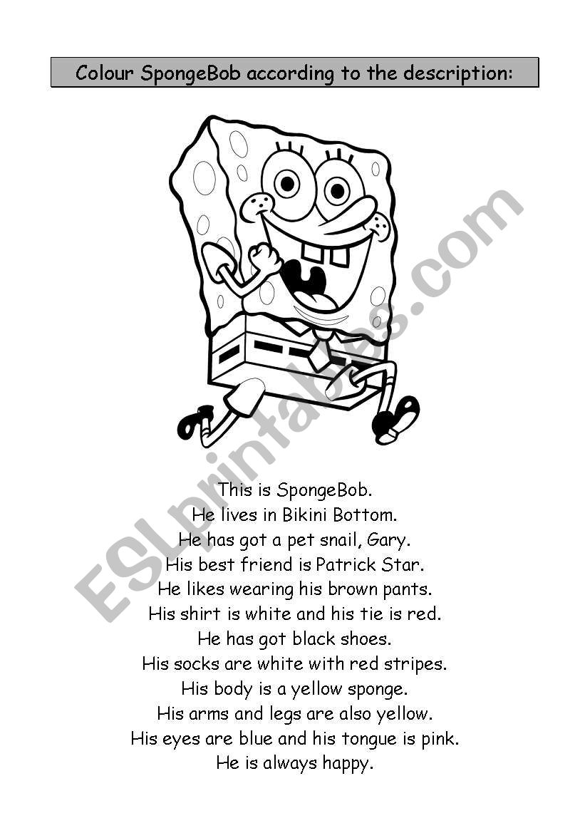 SpongeBob worksheet