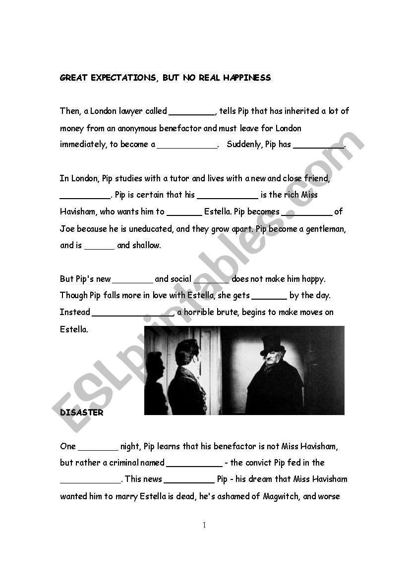 Great Expectations: cloze synopsis (second part) pages 3-4