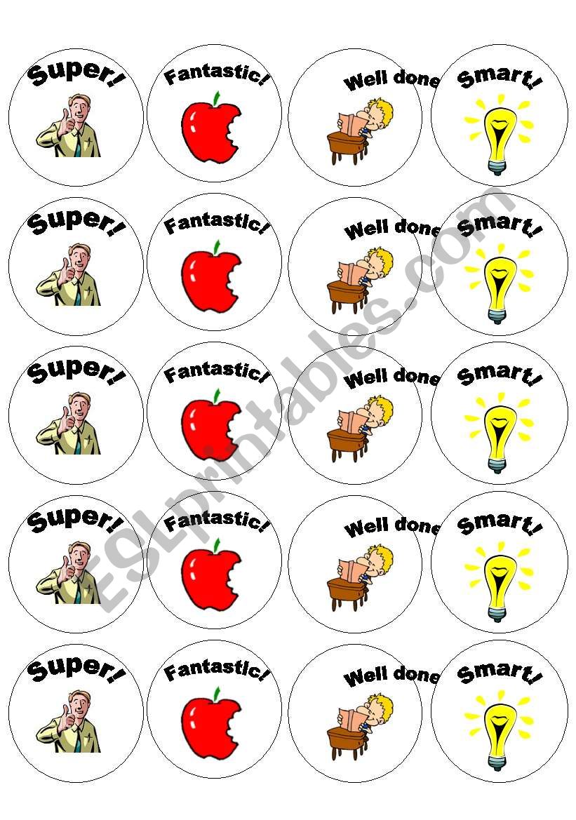 Badges for correction worksheet