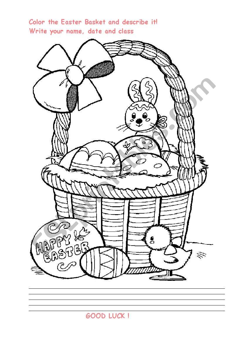 EASTER BASKET worksheet