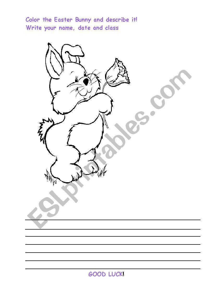 EASTER BUNNY worksheet