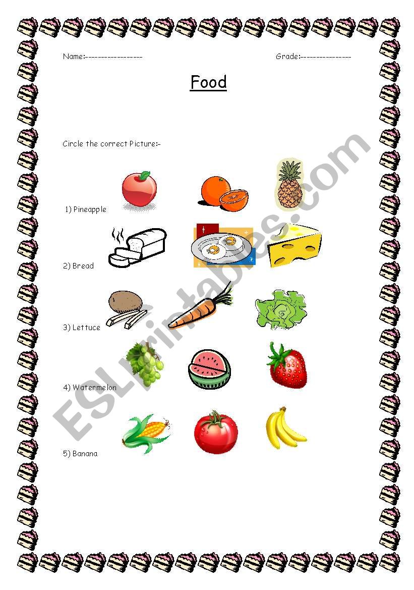 English worksheets: Circle The Correct Picture