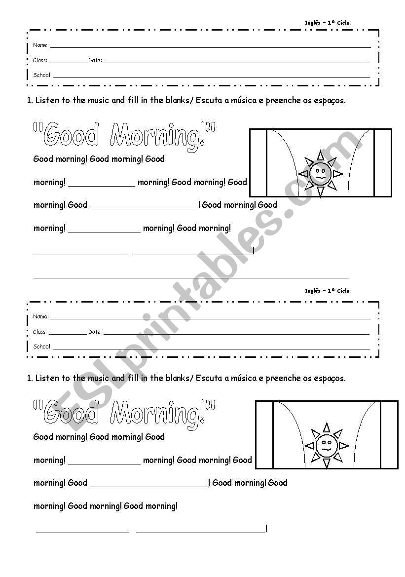 Greetings worksheet