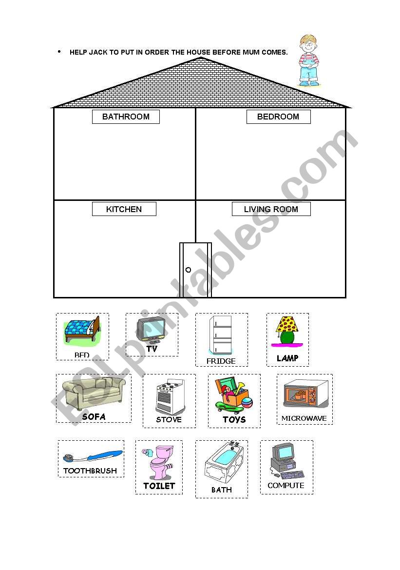 My house - ESL worksheet by e-vero