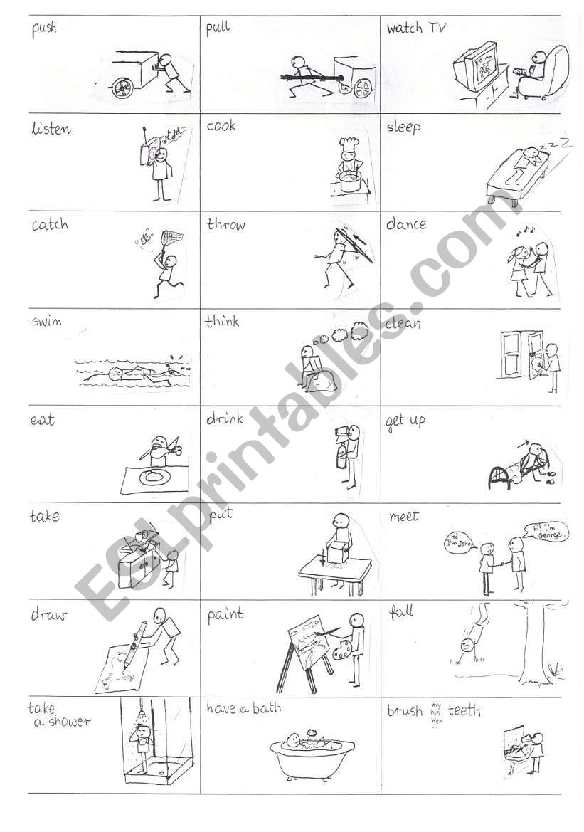 English Verbs in Pictures - part1 out of 25 - 